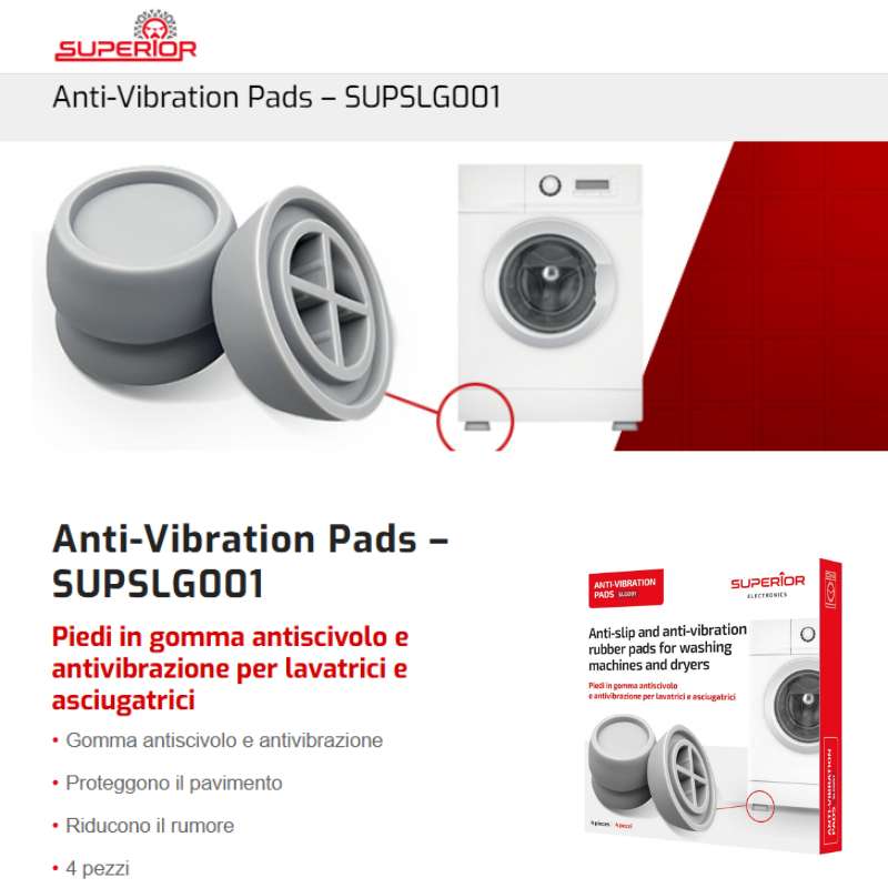 Caratteristiche Piedi Antiscivolo Lavatrice e Asciugatrice