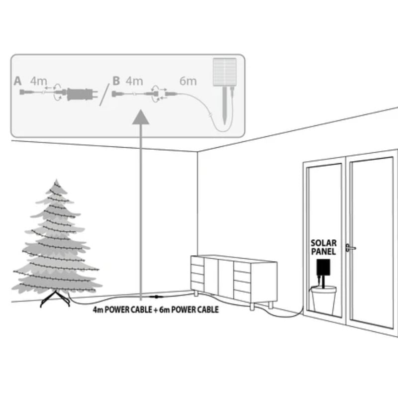 Catena Luminosa 500 LED Minipearl 25m ad Energia Solare