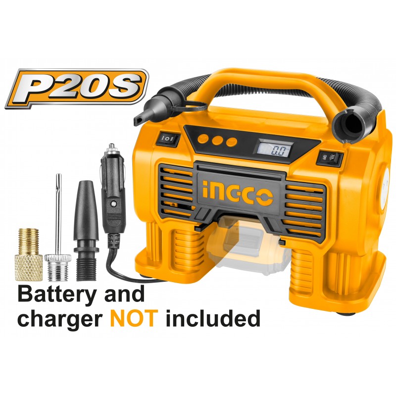 Compressore Portatile a Batteria 20V 11 Bar INGCO CACLI2002 NUDO
