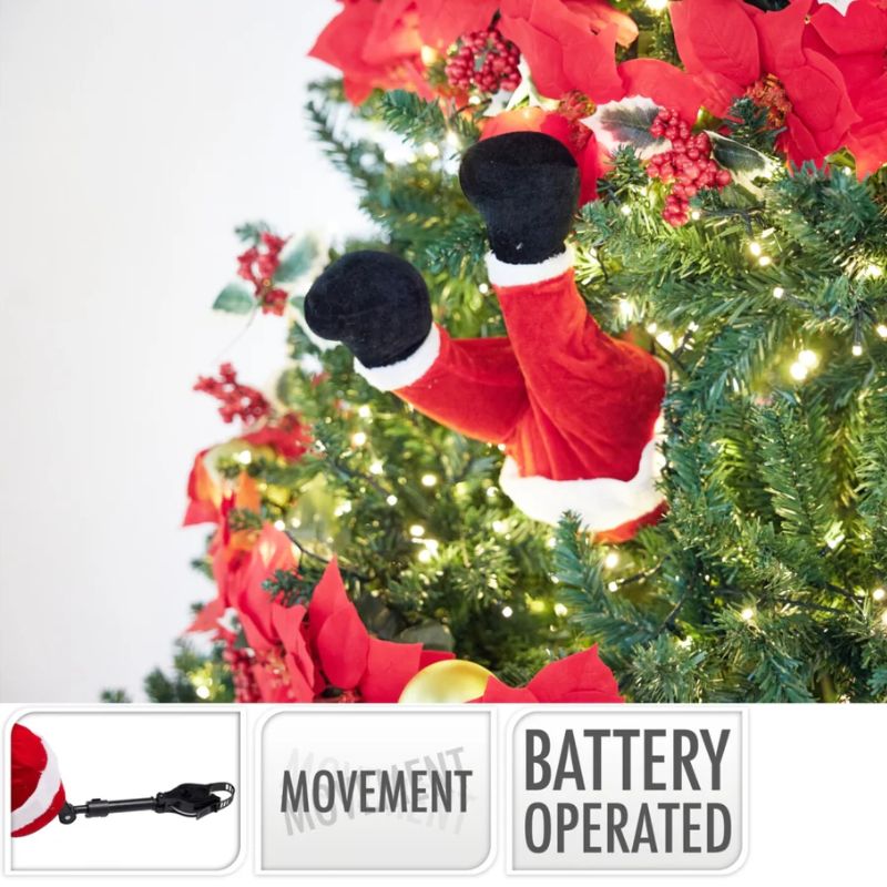 Gambe Babbo Natale in Movimento Addobbo per Albero di Natale