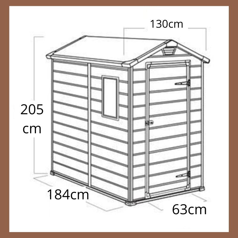 Keter Darwin 4x6 Wood – Casetta da Giardino in Resina con Effetto Legno