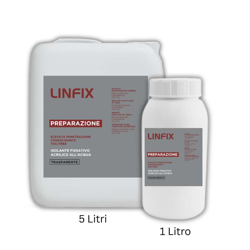LINFIX Linvea - Isolante Fissativo Acrilico all'Acqua , 1 e 5 Litri
