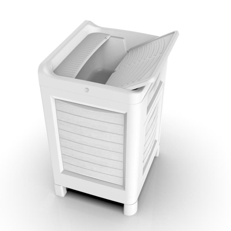 Mobiletto Lavatoio Artù in Resina - Colore Ghiaccio