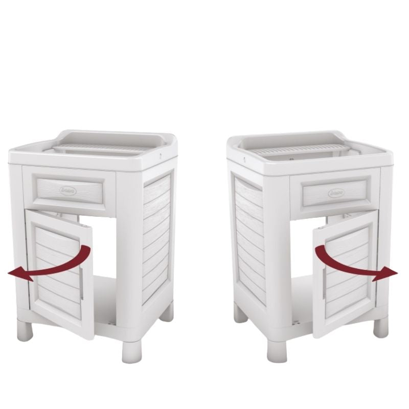 Mobiletto Lavatoio Artù in Resina - Colore Ghiaccio