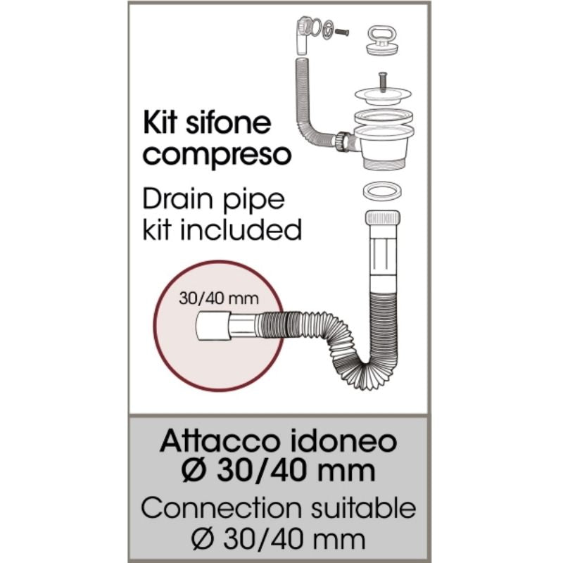 Mobiletto Lavatoio Artù in Resina - Colore Ghiaccio