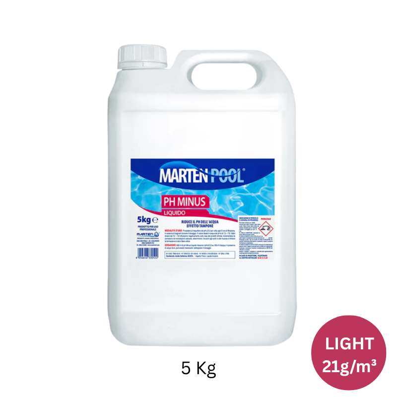 PH Minus LIGHT 5 Kg Liquido per Piscina | MARTEN POOL