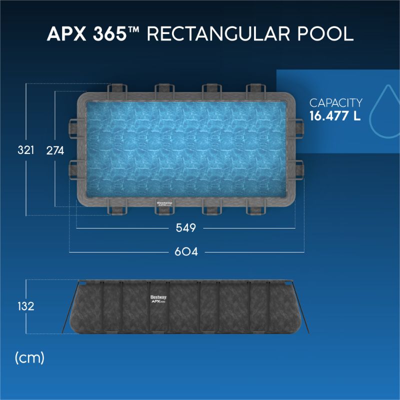 Piscina Fuori Terra Bestway APX 365 5,49x2,74x1,32 m – Rettangolare 561KA