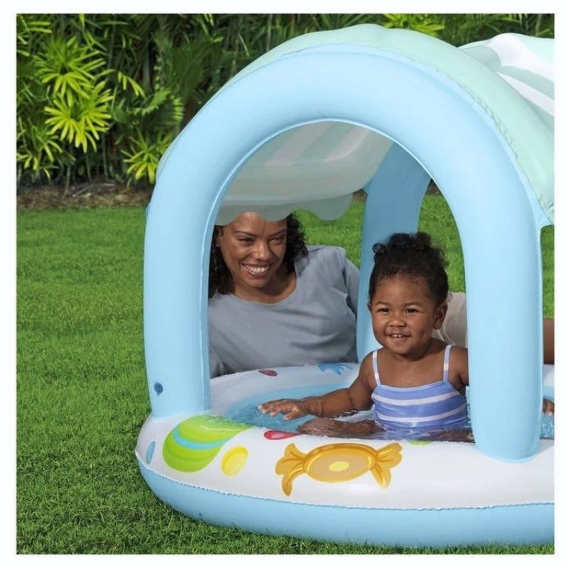 Piscina Gonfiabile SWEET SHOPPE con Parasole e Fondo Morbido - Bestway 52638