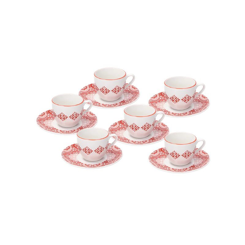 Set 6 Tazze Caffè con Piattino Tognana Coral