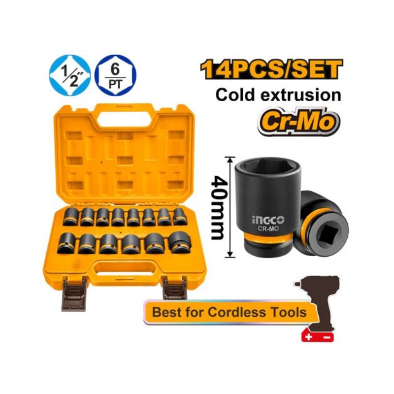 Set 14 Bussole Avvitatori Ad Impulso 1/2” 10–27 mm