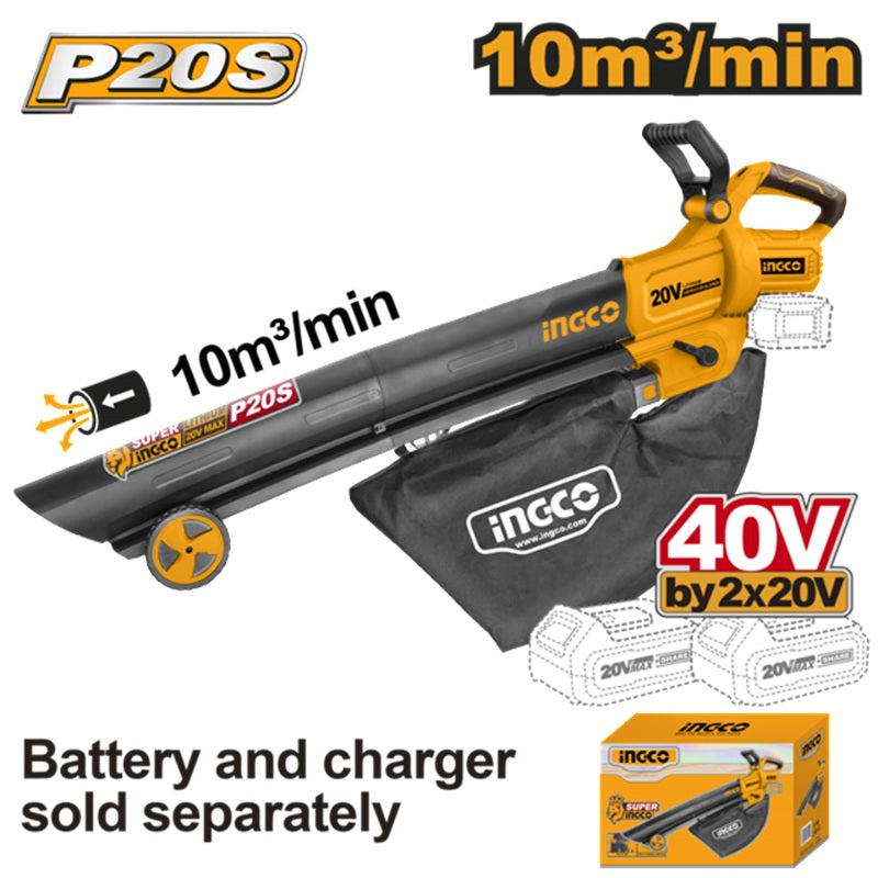 Soffiatore a Batteria INGCO 40V – NUDO Senza Batteria