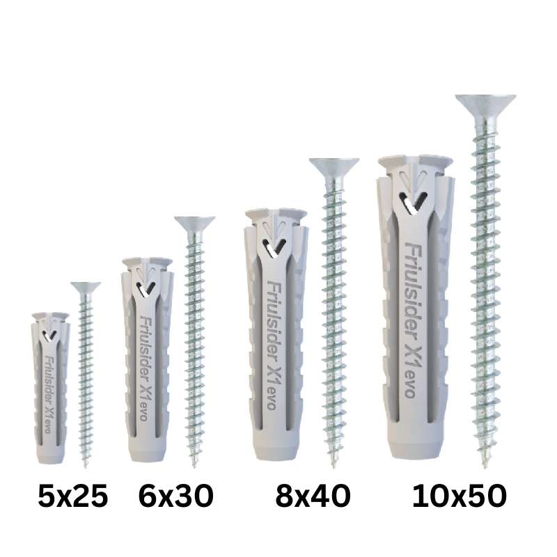 X1EVO Friulsider, Tassello Per Cartogesso e Mattone Forato