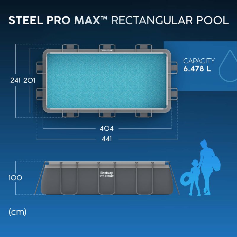 Piscina Rettangolare 404x201x100 cm Bestway Steel Pro MAX 56441