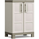 Armadio Basso da Esterno 2 Ripiani Beige