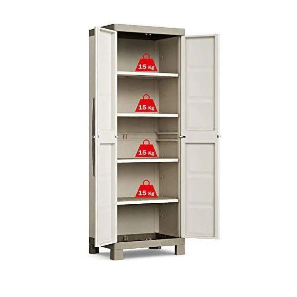 Armadio Alto da Esterno 4 Ripiani Beige
