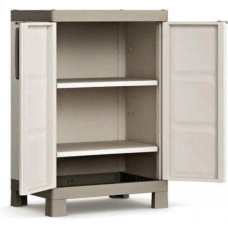 Armadio Basso da Esterno 2 Ripiani Beige