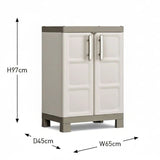 Armadio Basso da Esterno 2 Ripiani Beige