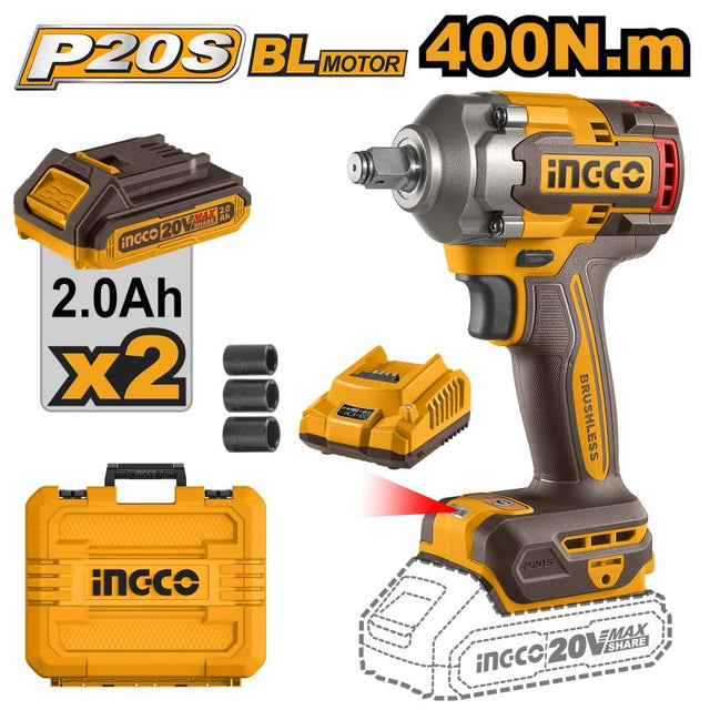 Avvitatore Impulsi Brushless INGCO 20V 400Nm