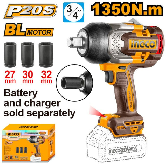 Avvitatore a Impulsi INGCO 20V Brushless 1350Nm