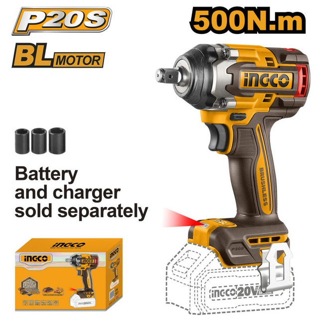 Avvitatore ad Impulsi Ingco 20V 500Nm Brushless