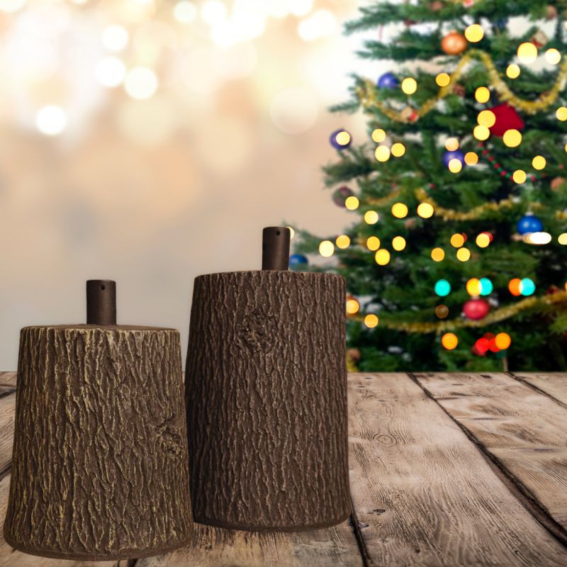 Base Tronco Realistica per Albero di Natale - Finitura Corteccia