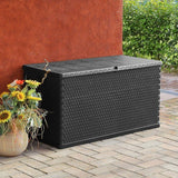 Baule Contenitore Rattan da Esterno 420L con Ruote