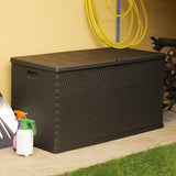 Baule Contenitore Rattan da Esterno 420L con Ruote