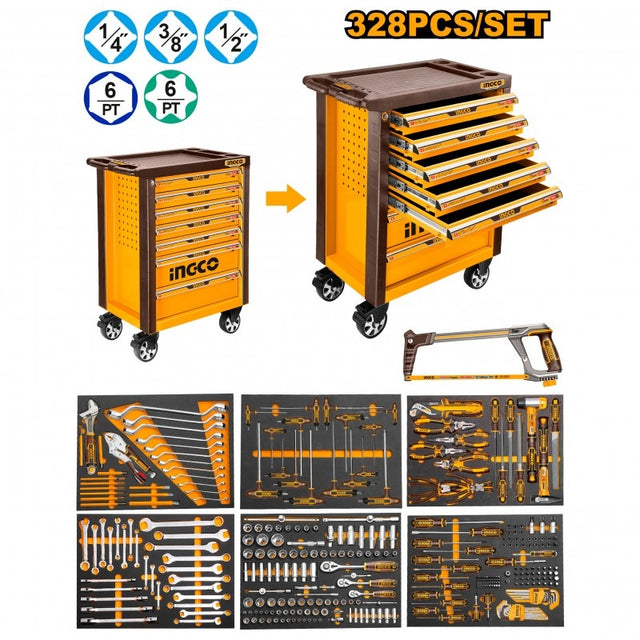 Carrello Portattrezzi Ingco 328 Pz 7 Cassetti