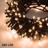 Catena Luminosa 180 LED Lotti 9,5m | Bianco Caldo | 8 Giochi | Uso Esterno e Interno