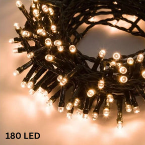 Catena Luminosa 180 LED Lotti 9,5m | Bianco Caldo | 8 Giochi | Uso Esterno e Interno