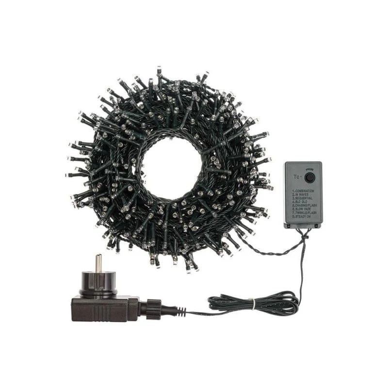Catena Luminosa 600 LED Lotti 26,5m | Bianco Caldo | 8 Giochi | Uso Esterno e Interno