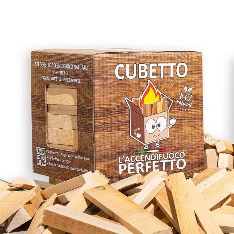 Cubetto Legnetti Accendifuoco 4kg – Faggio e Abete