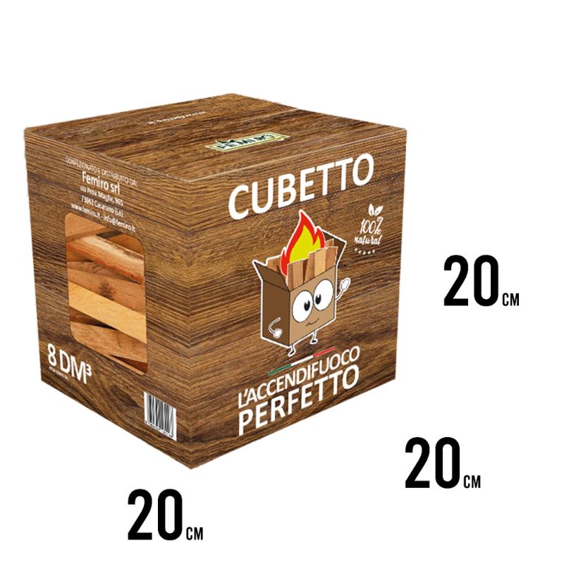 Cubetto Legnetti Accendifuoco 4kg – Faggio e Abete
