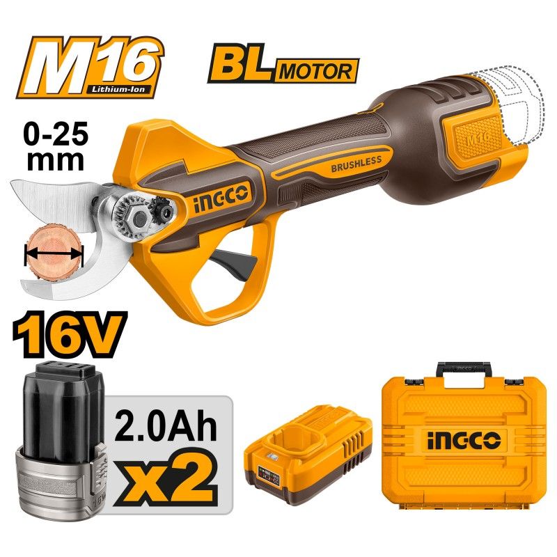 Forbici da Pota a Batteria Ingco 16V | Taglio 25mm