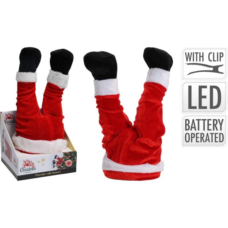 Gambe Babbo Natale in Movimento Addobbo per Albero di Natale