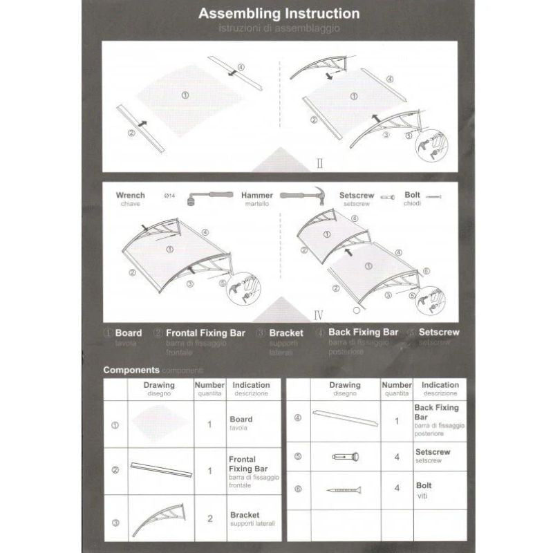 Istruzioni Pensilina Fume Oscurante 