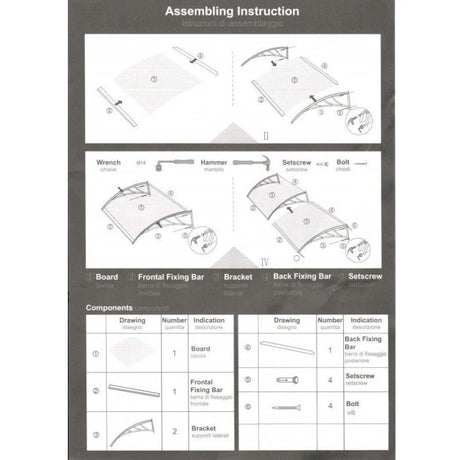Istruzioni Pensilina Fume Oscurante 