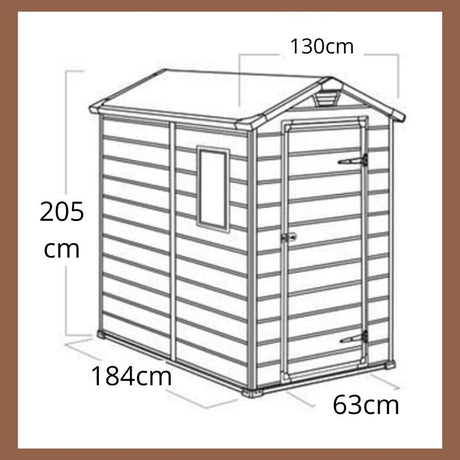 Keter Darwin 4x6 Wood – Casetta da Giardino in Resina con Effetto Legno