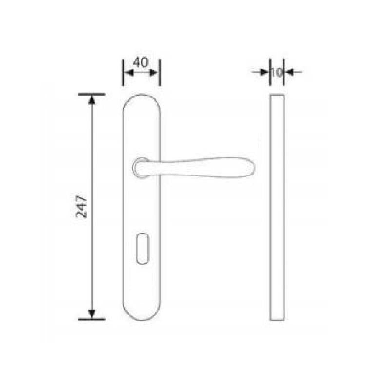 Misure Maniglia Amalfi Con Placca Yale OLV