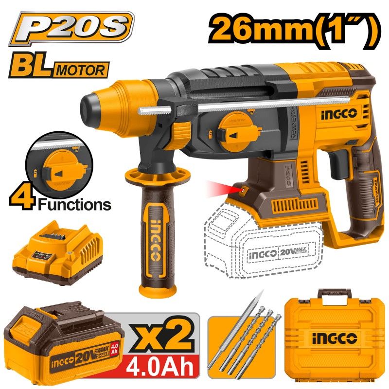 Martello Perforatore Batteria INGCO 20V Brushless