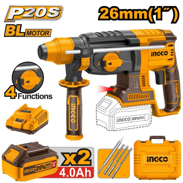 Martello Perforatore Batteria INGCO 20V Brushless