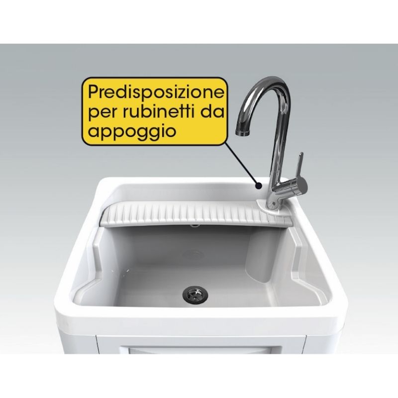 Mobiletto Lavatoio Artù in Resina&nbsp; - Colore Ghiaccio