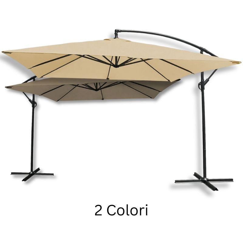 Ombrellone a Palo Laterale Lampara 3x3 m — 2 Colori