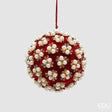 Palla di Natale Elizabeth EDG Velluto Rossa con Perle
