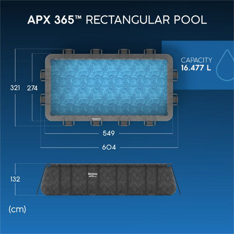 Piscina Fuori Terra Bestway APX 365 5,49x2,74x1,32 m – Rettangolare 561KA