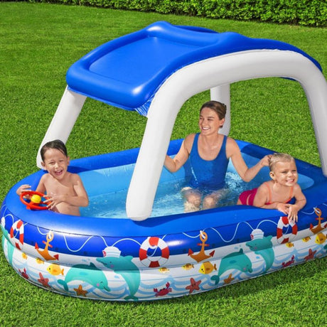 Piscina Gonfiabile Capitano di Mare con Parasole e Volante - Bestway 54370