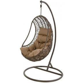 Poltrona Pensile in Rattan con Cuscino