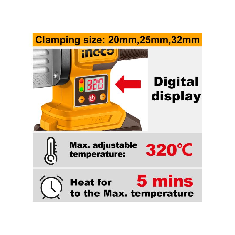 Saldatubi a Batteria 20V INGCO - PTWTLI2018