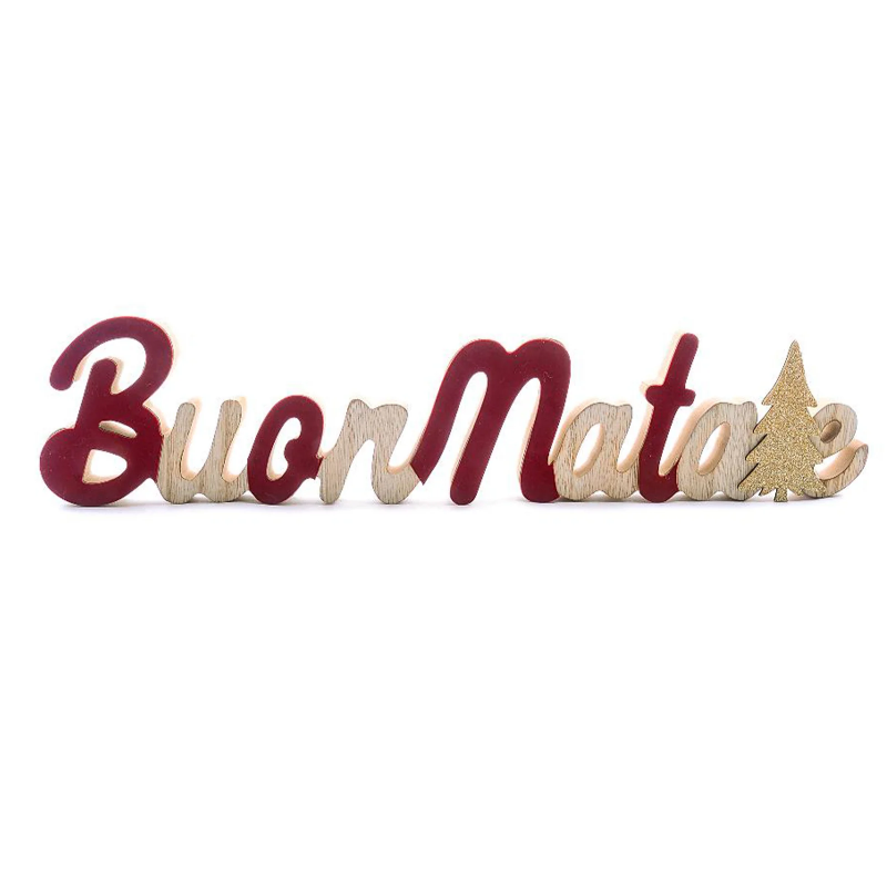 Scritta "Buon Natale" da Appoggio in Legno