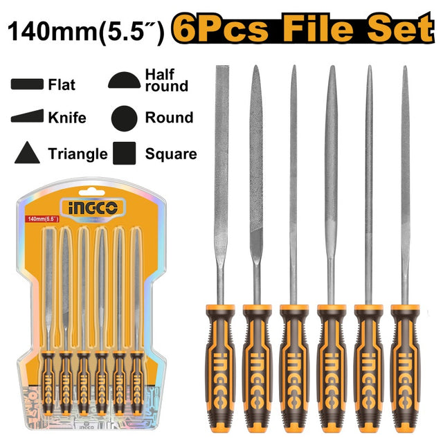 Set 6 Lime Ago 140mm Lavori di Precisione INGCO